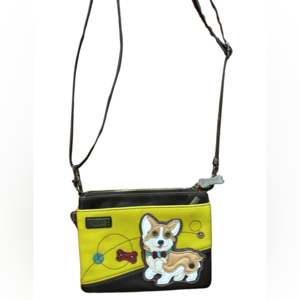 Chala Corgi Crossbody Bag in Yellow and Brown - Picture 2 of 3